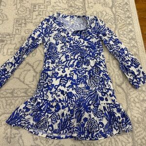 Lilly Pulitzer Blue and White Patterned Dress